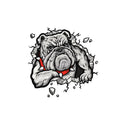 Grey dog pattern motorcycle bumper sticker on a 17cm by 17cm paper decal.