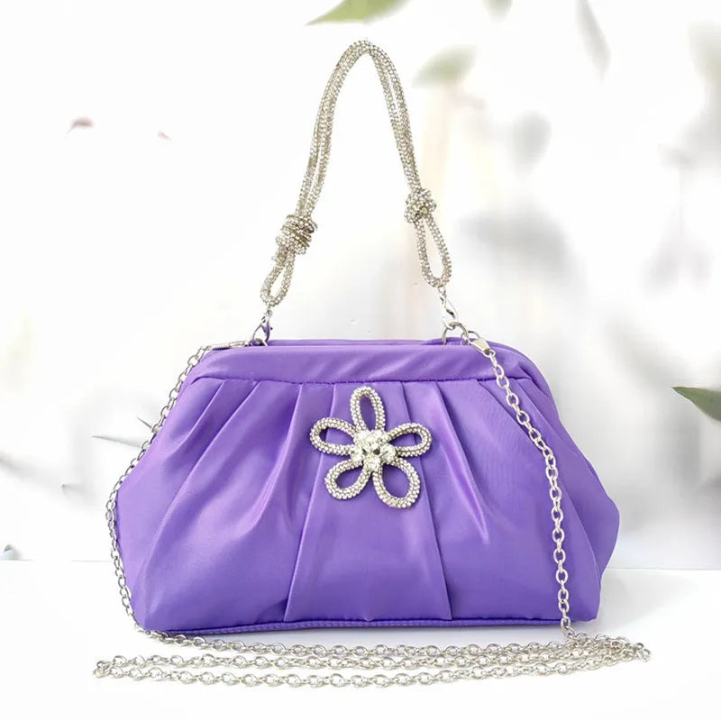Women's large-capacity shoulder messenger bag in soft polyester with fresh sweet styling and interior document pocket