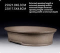 Handmade oval purple sand clay bonsai pot measuring 25x21x6.3cm for succulents