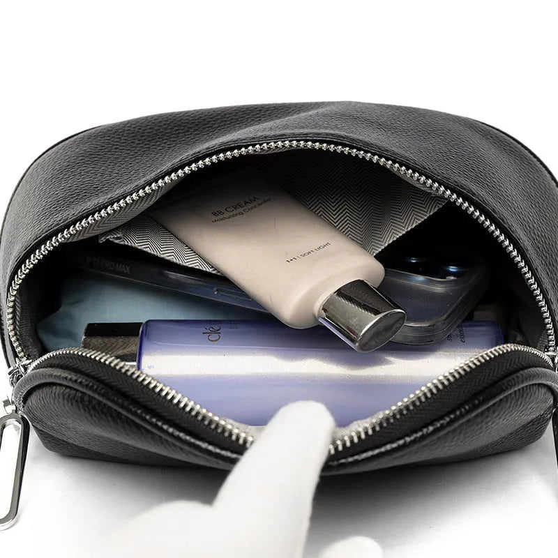 Soft PU women's messenger bag in saddle shape with single shoulder strap, shown in available colours