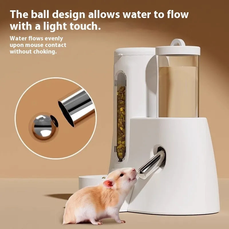 Blue hamster automatic drinking water feeder with kettle food basin for small rodent cages