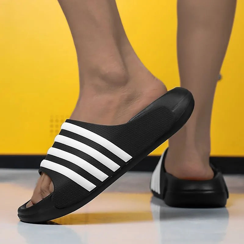 Casual outdoor slippers with PVC upper and EVA sole in multiple colour options