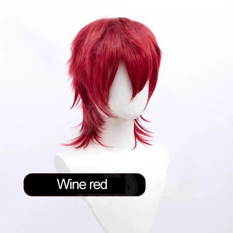 Short hair cosplay wig for men with anti-curling construction in various colour options