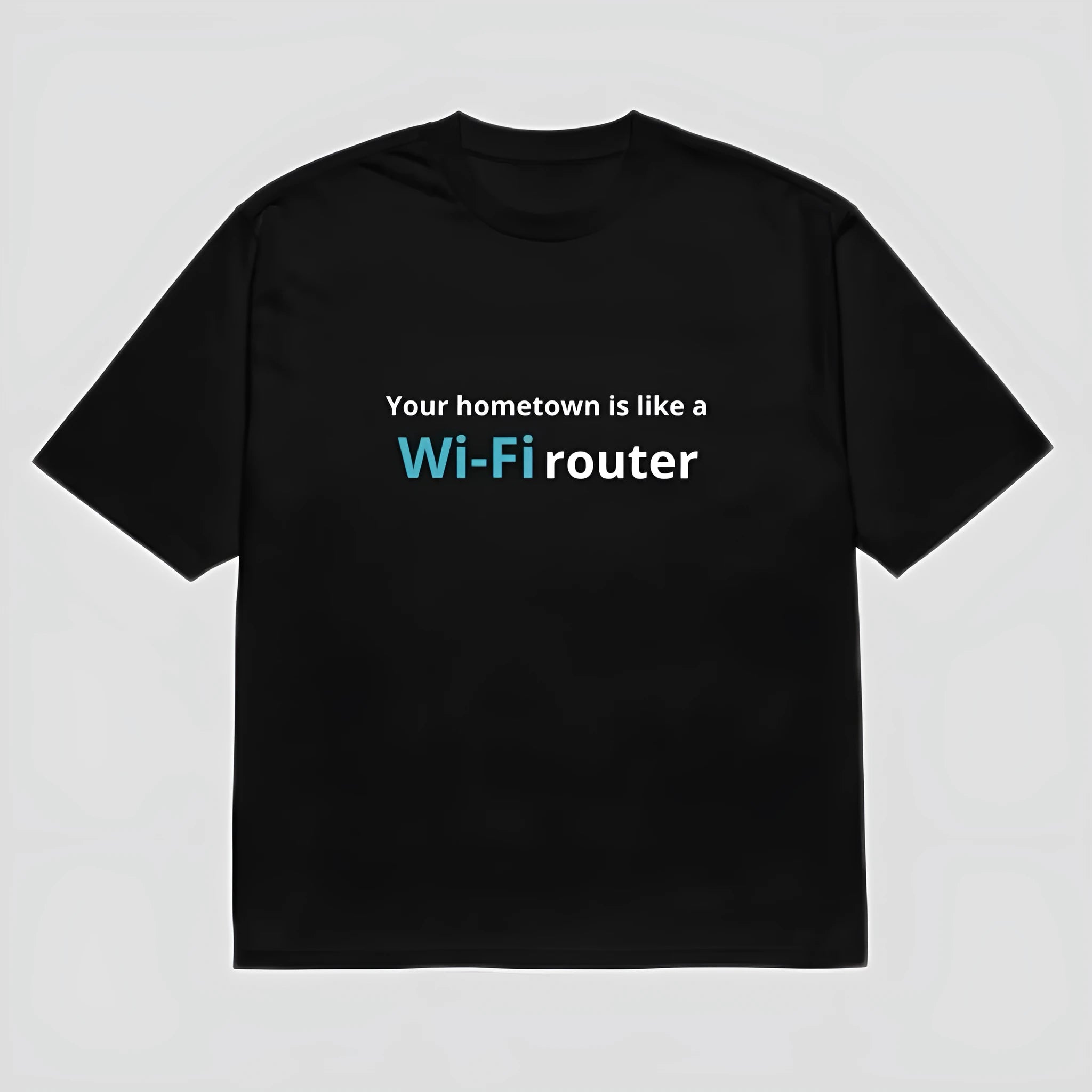 Men's black T-shirt with 3D printed cartoon design, loose fit with short sleeves