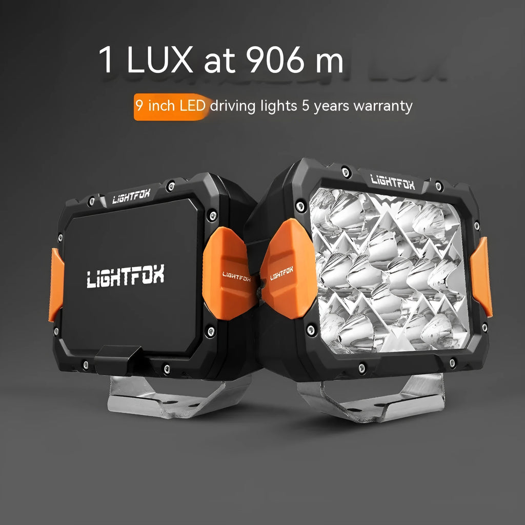Black aluminium LED front bumper lights for off-road vehicle retrofitting with universal fit