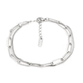 Double layer titanium steel bracelet for women in gold or silver electroplated finish