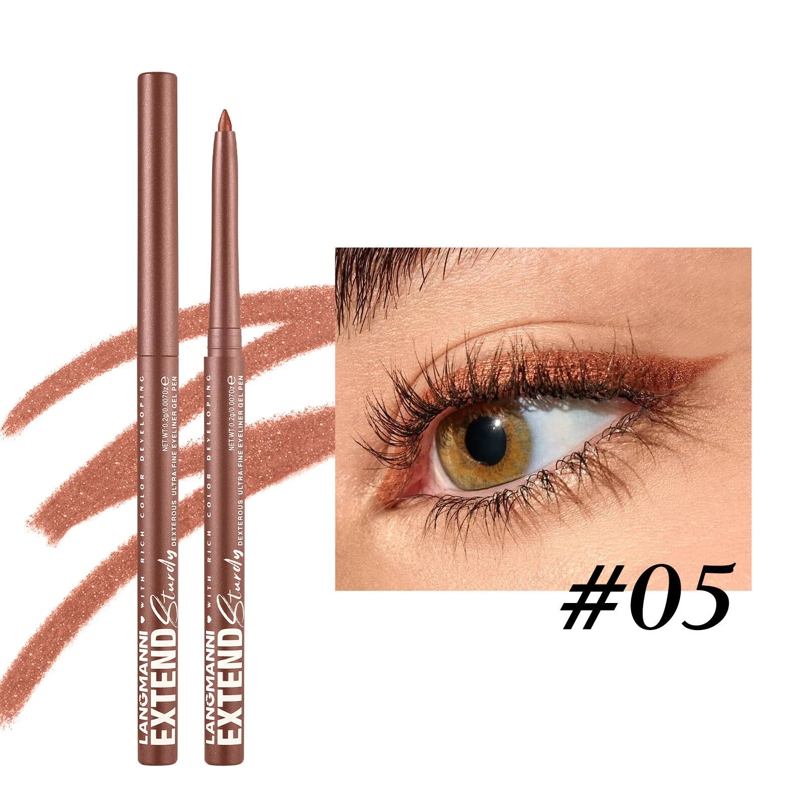 12 colourful gel eyeliner pencils in vibrant shades including glitter and metallic finishes
