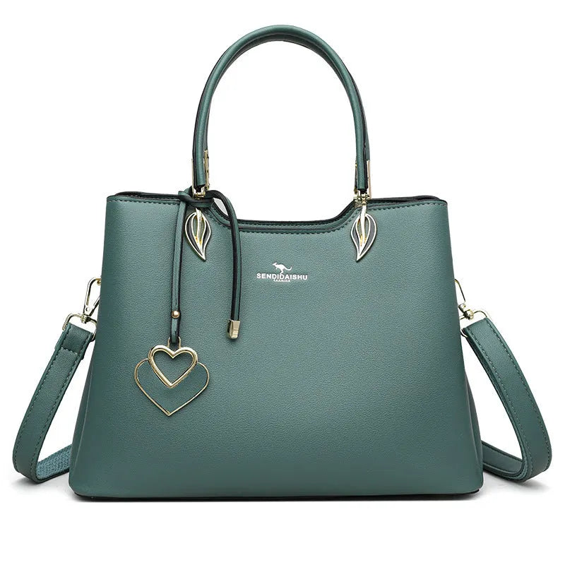 Women's PU leather messenger bag in multiple colours with cross-body strap and stitching detail