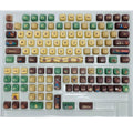 Capabala MOA profile mechanical keyboard keycap set with 130 colourful keys laid out.