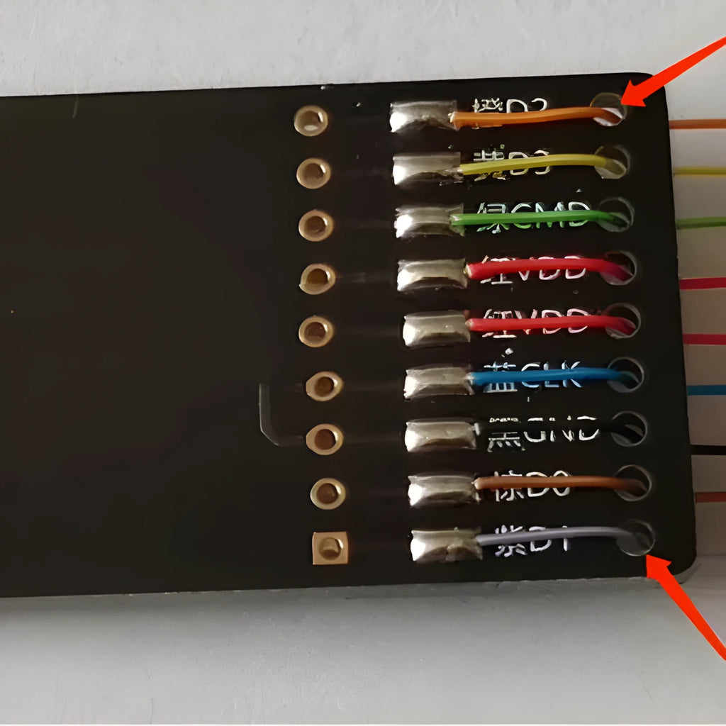 Professional EMMC read and write tool for car audio host repair on BMW, Audi, Mercedes vehicles.
