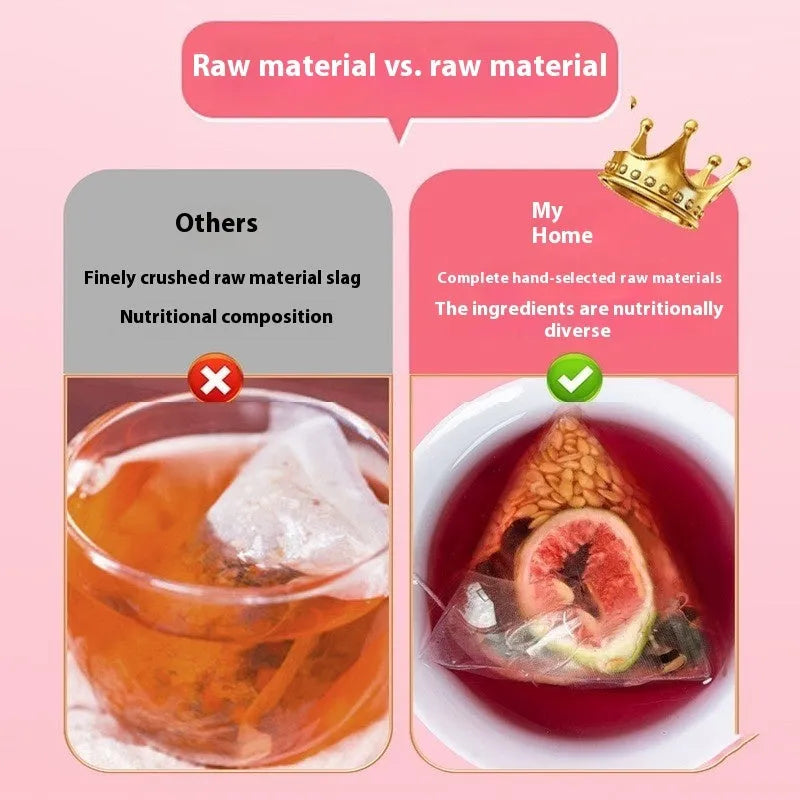 Black wolfberry herbal tea blend with mulberry, fig and flaxseed in tea bags with free cup