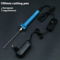 Blue electric heating cutter pen for foam cutting with plastic handle and adapter