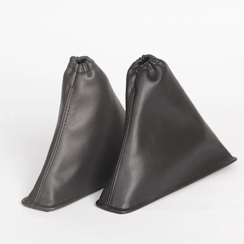 Black leather car shift lever dirt-proof cover for Toyota Corolla