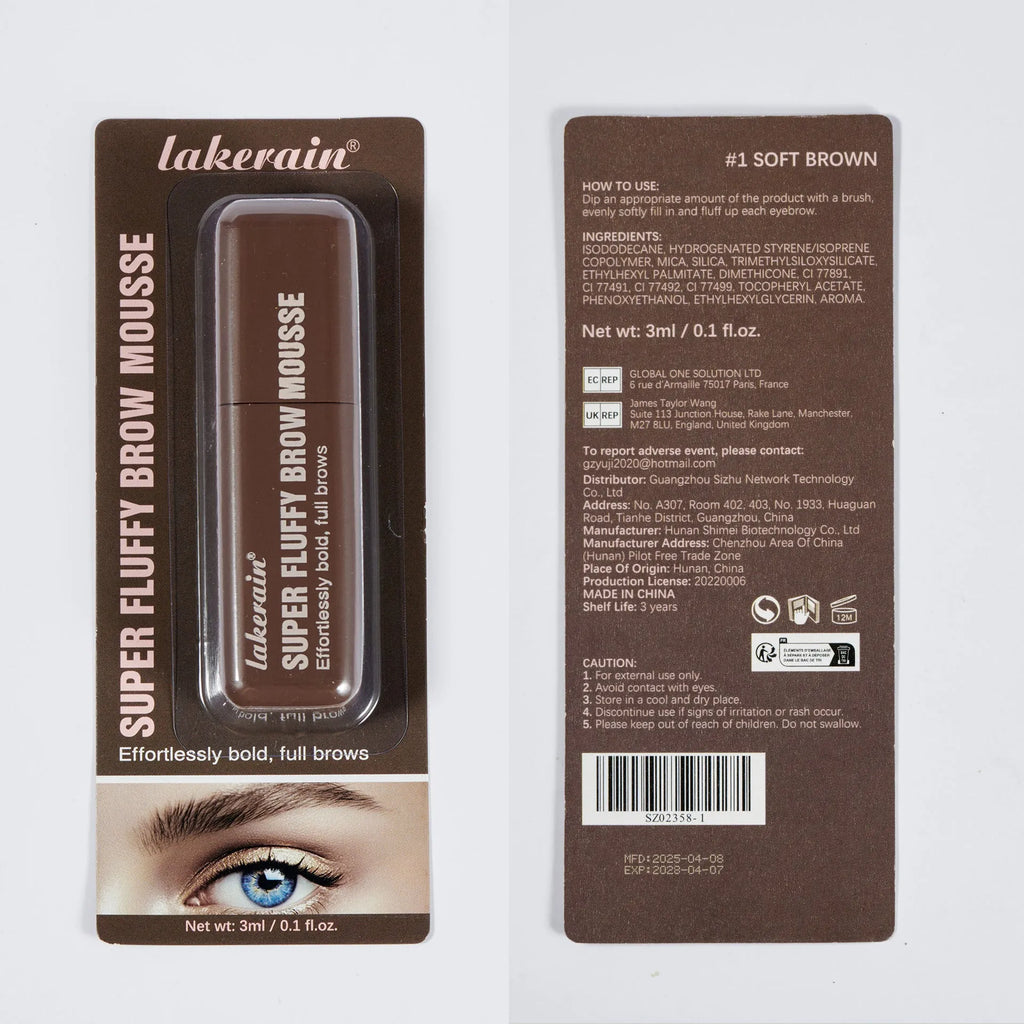 Eyebrow cream kit with dye component for brow shaping in six colour shades