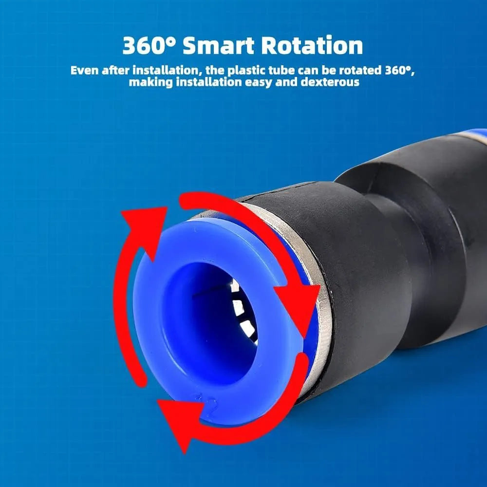 60 pieces of alloy plastic pneumatic push-in connectors with R1/4 and R1/2 threads for air lines