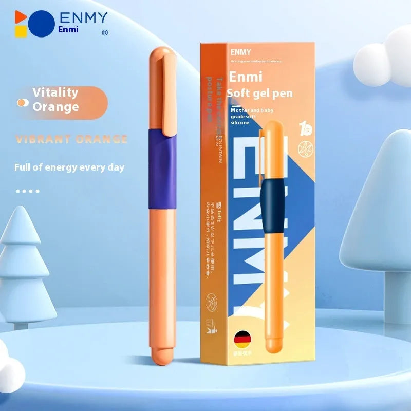 Student posture correction pen with plastic shell in blue, green, purple, and orange colour options