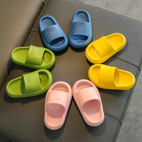 Children's literal pattern EVA slippers in mixed colours with non-slip soles