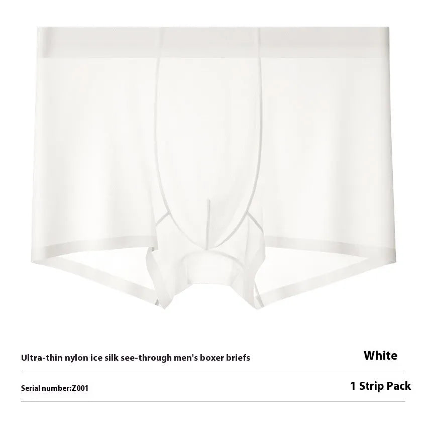 Men's Ice Silk boxer briefs in solid colours showing seamless, ultra-thin design