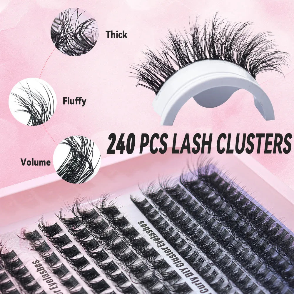 False eyelash mixed set with five design styles in storage case showing 30D to 120D density options