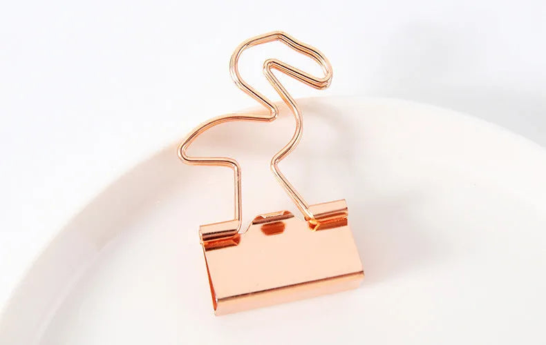 Gold plated decorative metal clip with charm design options for office organisation