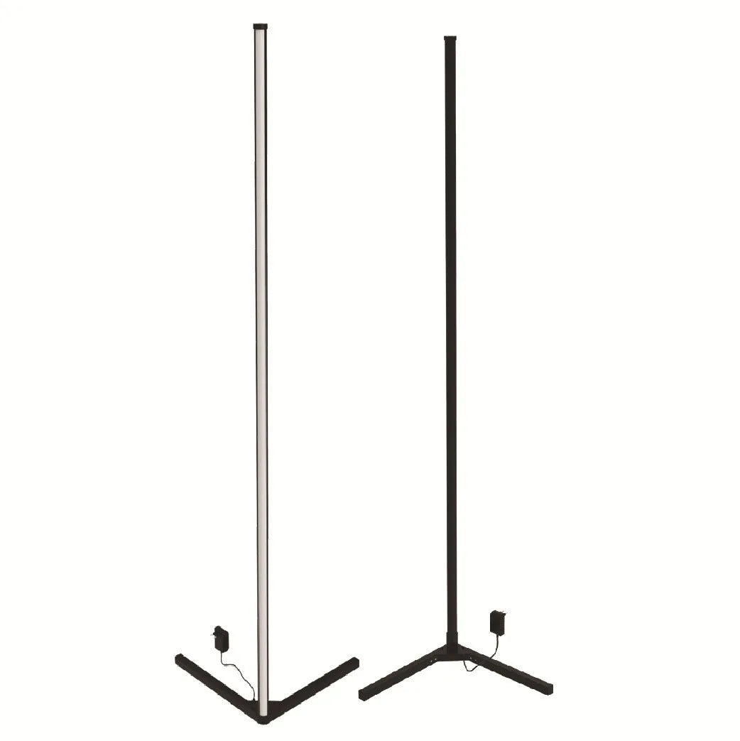 Black smart floor lamp with RGB colour changing and music synchronisation capabilities