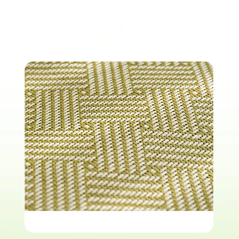Fruit pattern pet cooling mat with backrest in green colour showing four size options