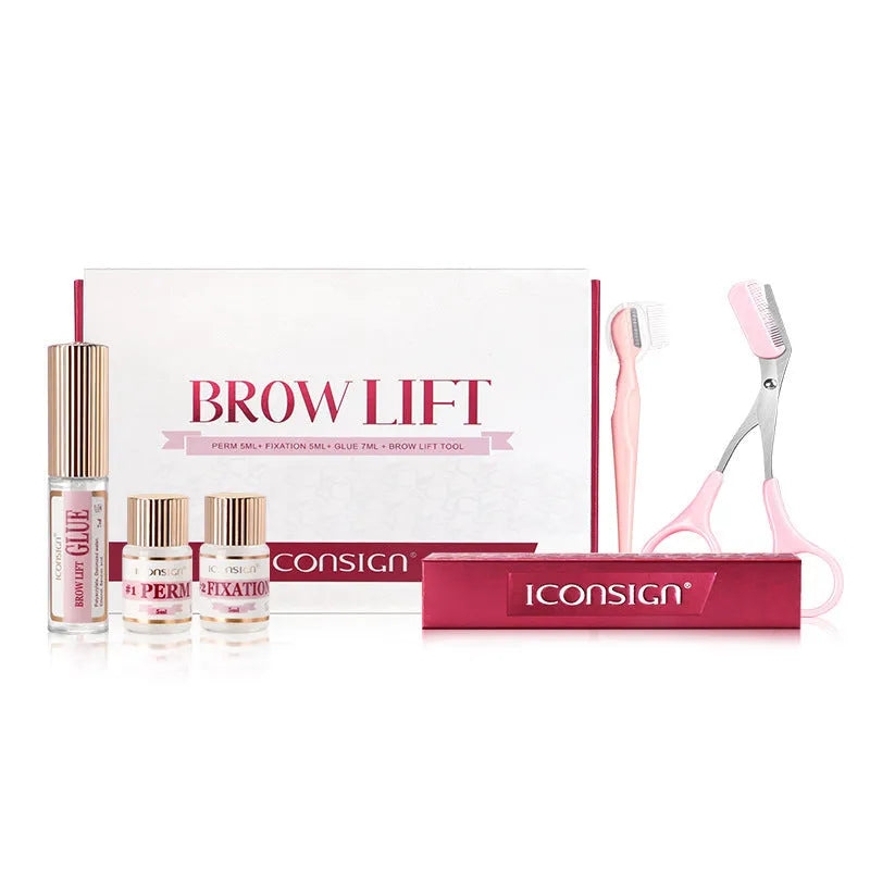 Pink eyebrow perm set with eyebrow scalding and quick ironing tools for keratosis treatments
