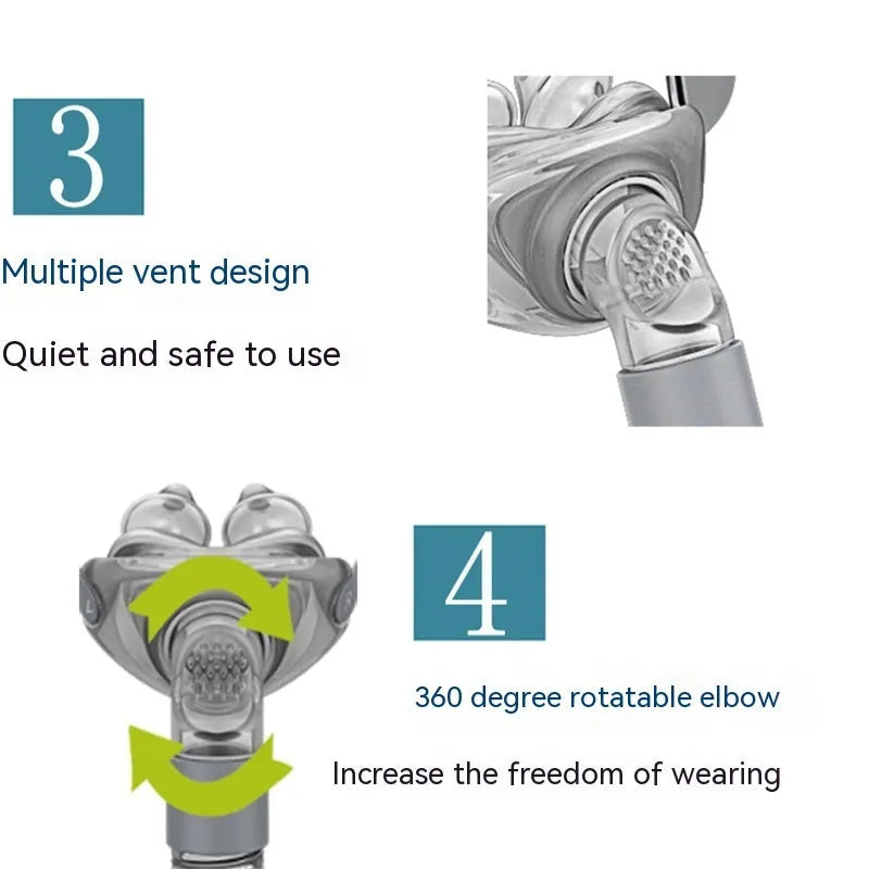 Ventilator nasal pillow mask with silicone cushion and thickened adjustable headband for CPAP therapy