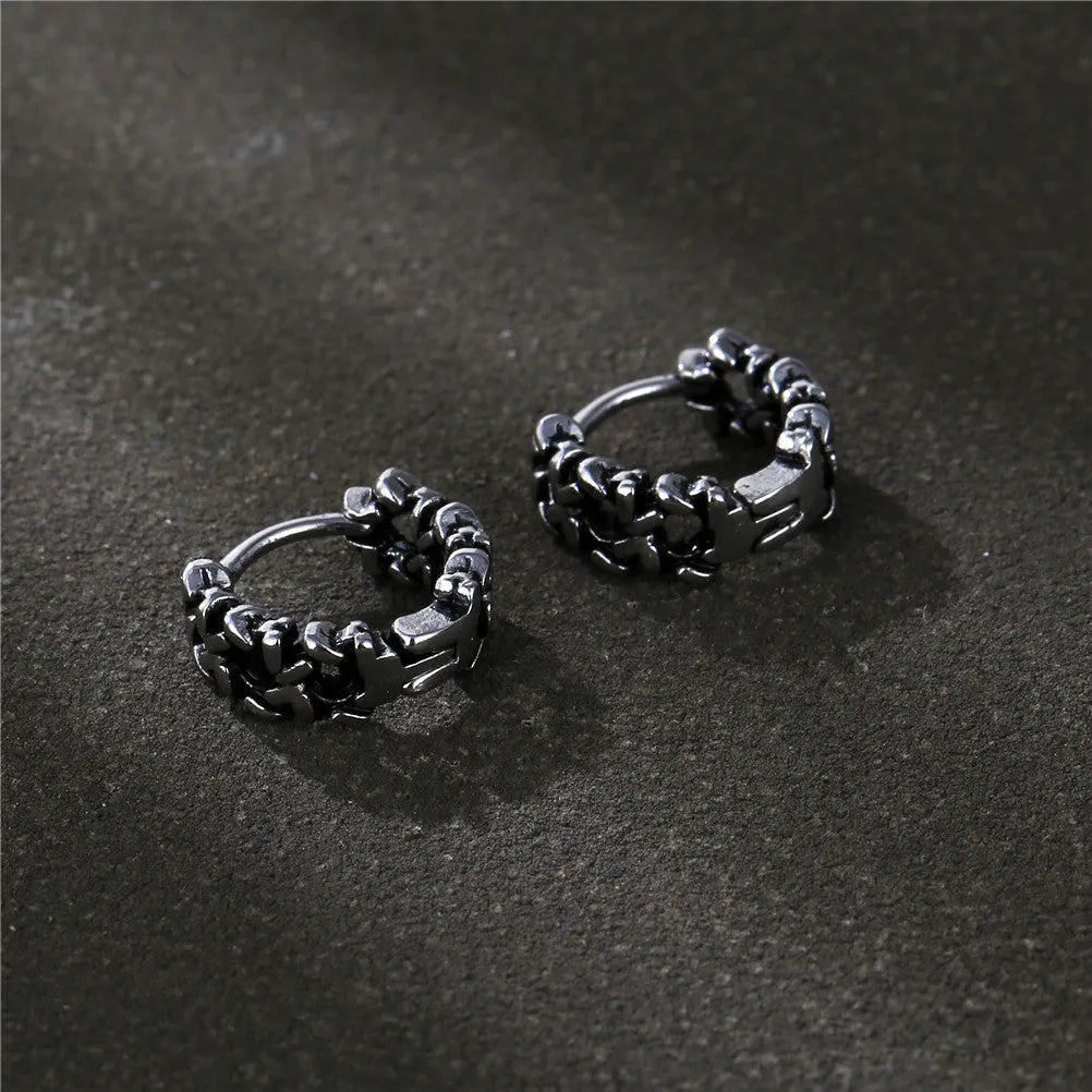 West Coast geometric men's earrings in copper available in 10mm and 14mm sizes