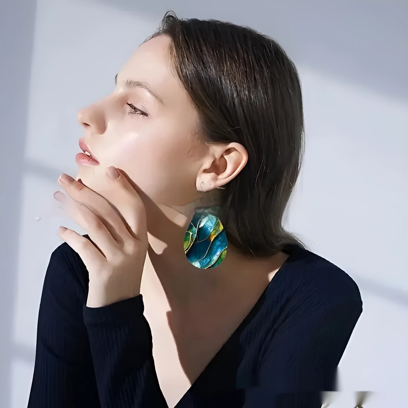 Acrylic flat branch knot drop earrings with personality trendy design in multiple style variations