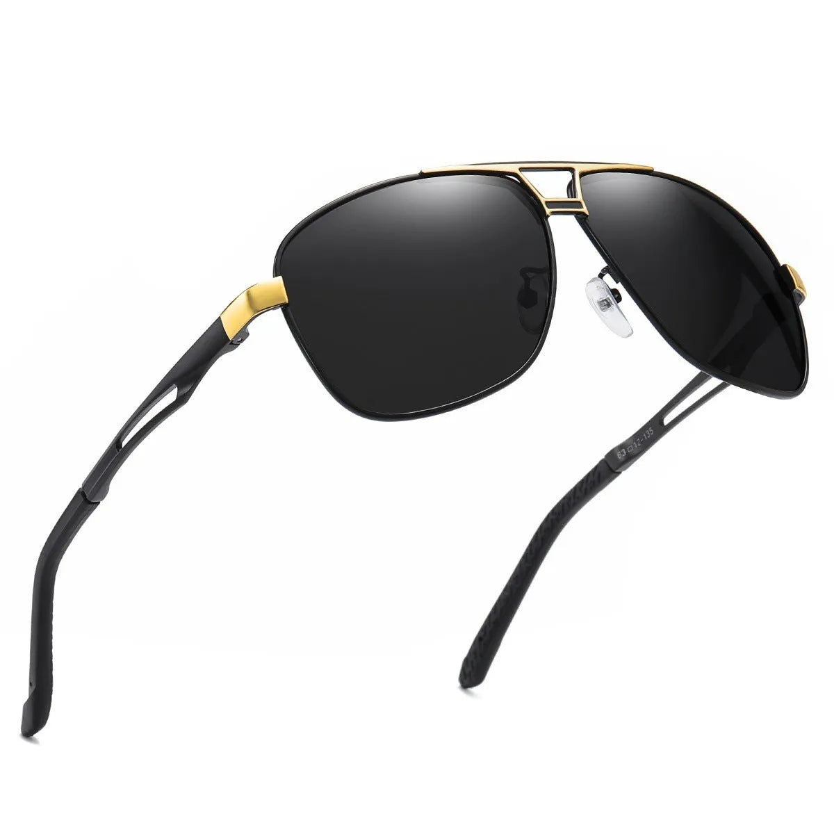 Men's orange red polarised aviator sunglasses with a metal frame