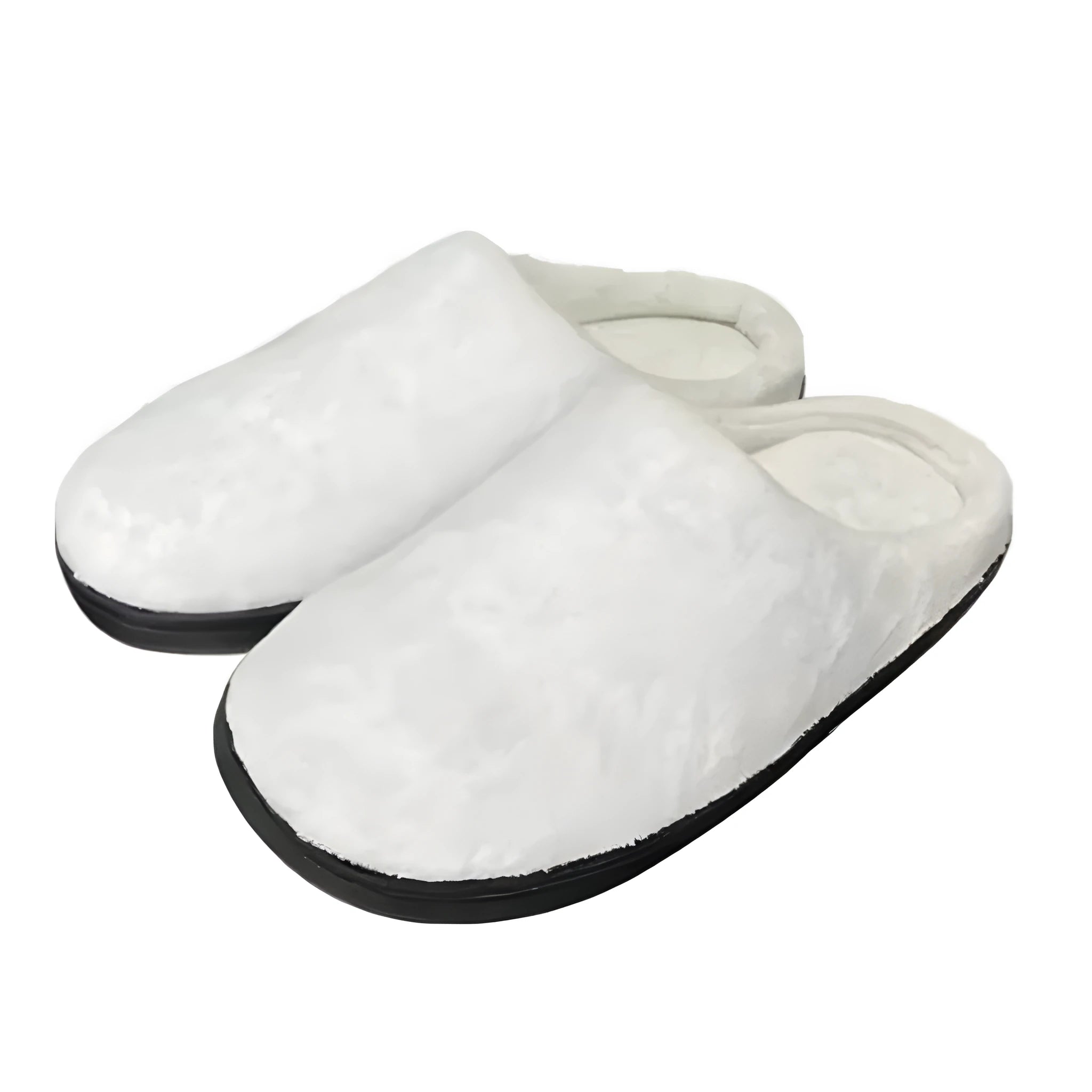 Printed flannel cotton slippers with TPR rubber soles and polyester lining in various sizes