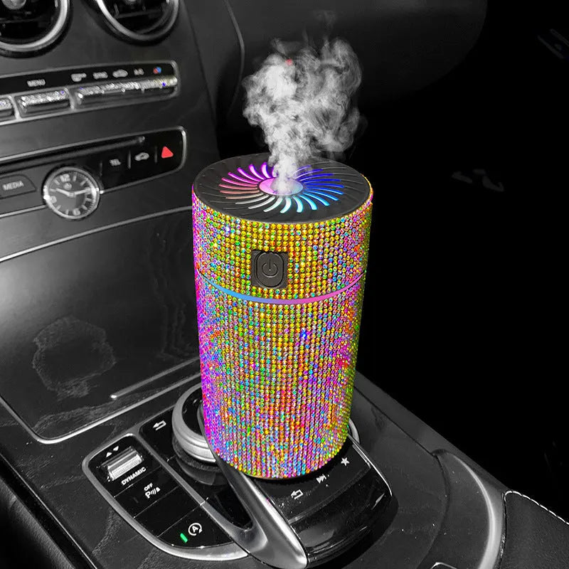 Compact car-mounted air purifier humidifier with USB cable in choice of seven colours