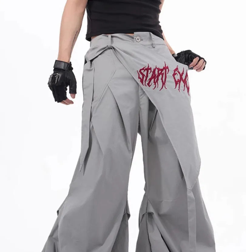 Boys wide-leg trousers in Korean style with solid black colour option