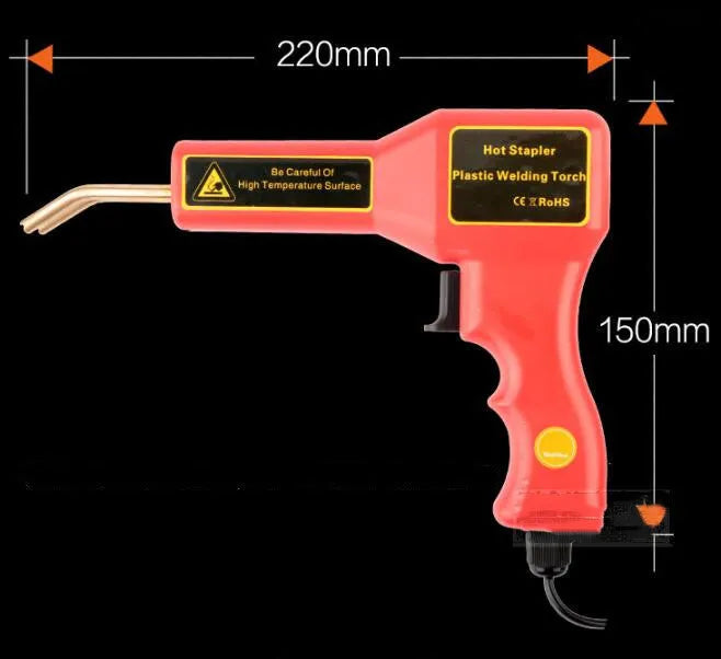 Professional plastic welding gun for car bumper repairs with LED light and 1.7m power cord