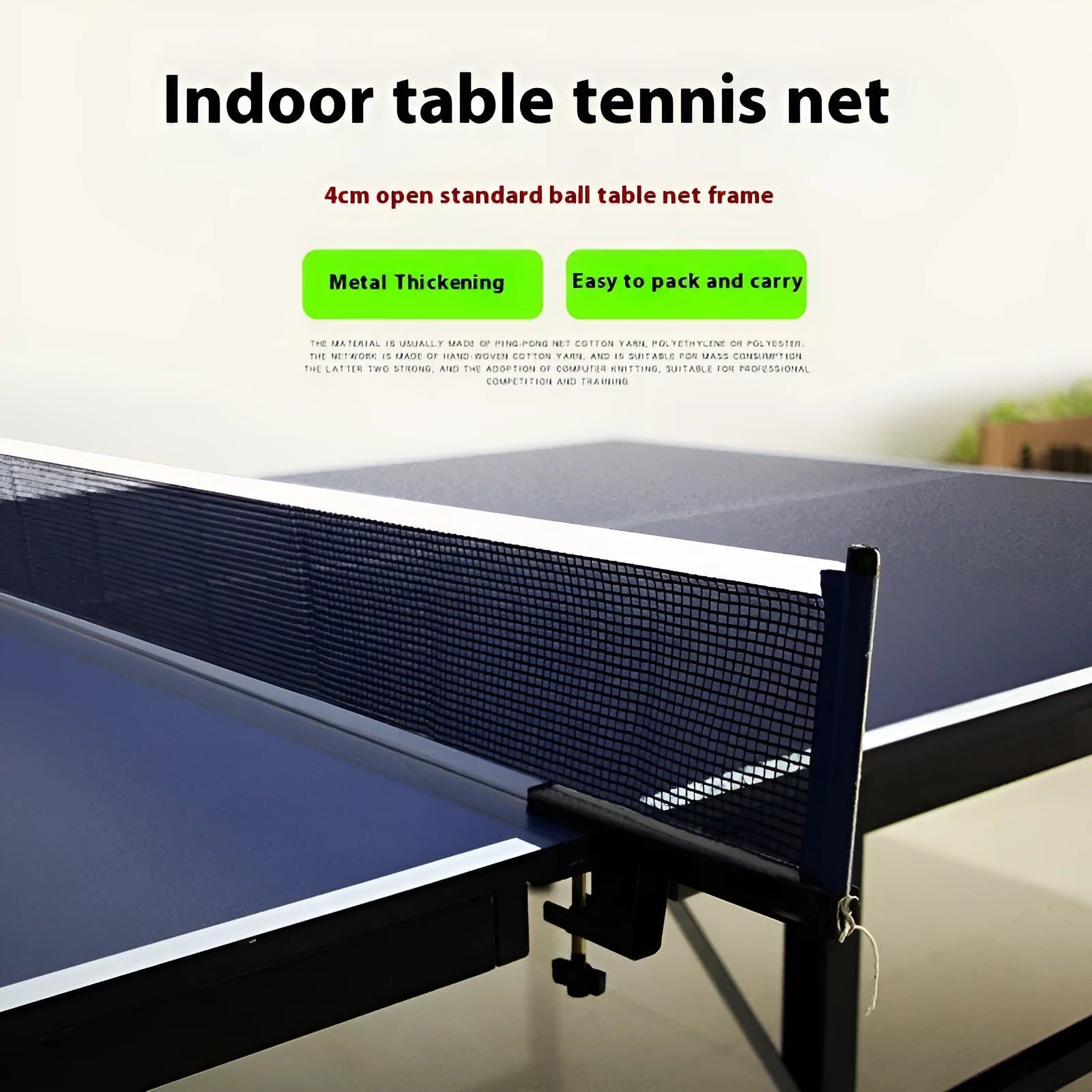 Universal large clip table tennis net post set for indoor tables