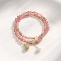 Strawberry quartz geometric crystal bracelet for women with money drawing and luck changing intentions
