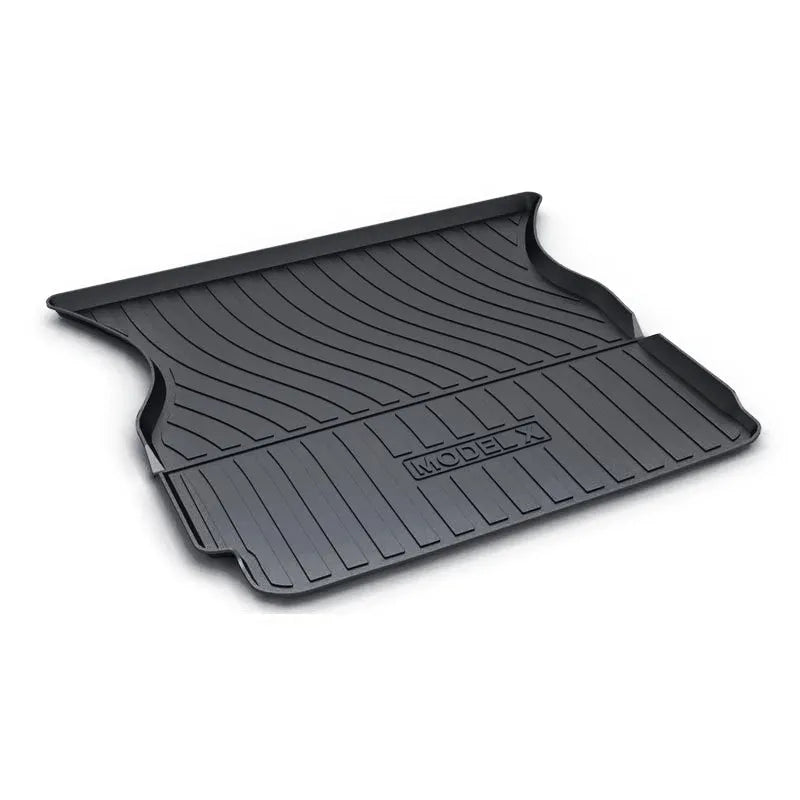 Rubber floor mat with TPE footrest for Tesla Model 3, Y, X, and S cars.