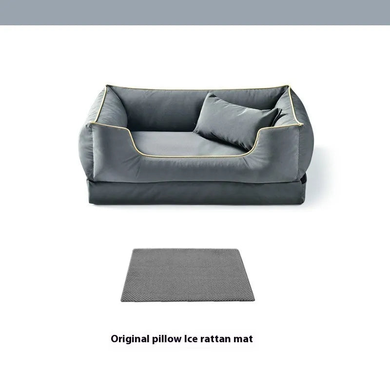 Waterproof kennel with removable washable mat in dark green, auburnumber, or rock ash colours