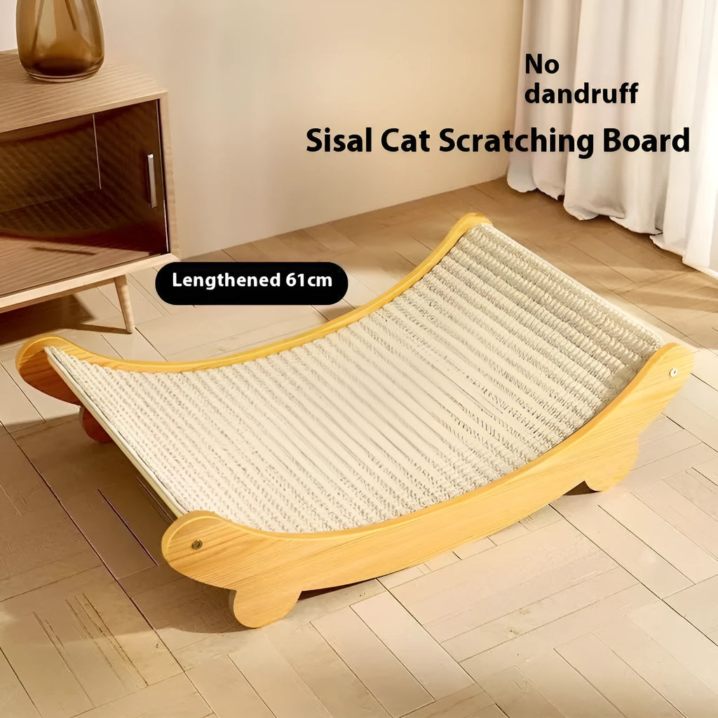 Sisal cat scratch board with natural fibre scratching surface in pastoral style design