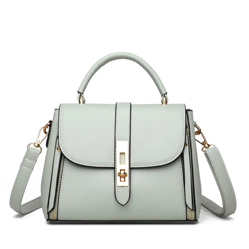 Women's square vertical messenger bag in soft PU leather with single shoulder strap