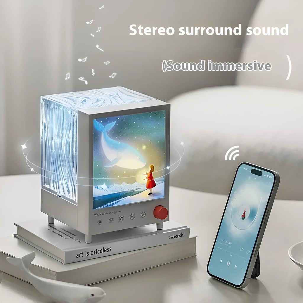 Aurora treasure box projection lamp with star sea whale light colour and Bluetooth speaker