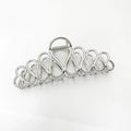 Minimalist large hair clip with tassel details in gold or silver electroplated finish for thick hair updos