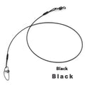 Set of 10 green, black, and red steel wire fishing accessories with double buckle pins, each 54cm long.
