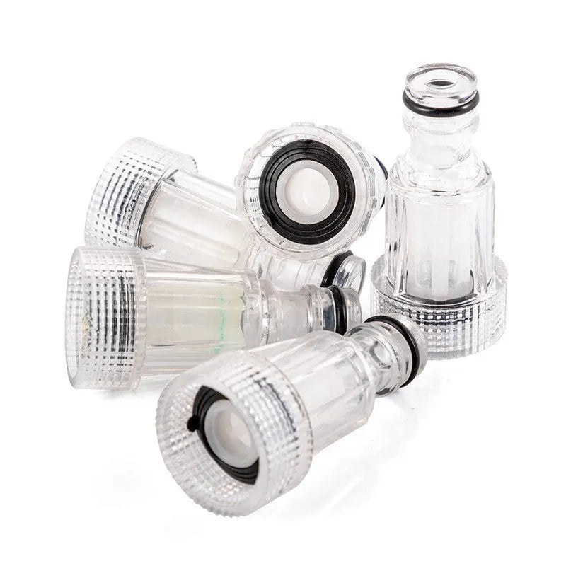 Transparent plastic water inlet joint with filter for Karcher pressure washers