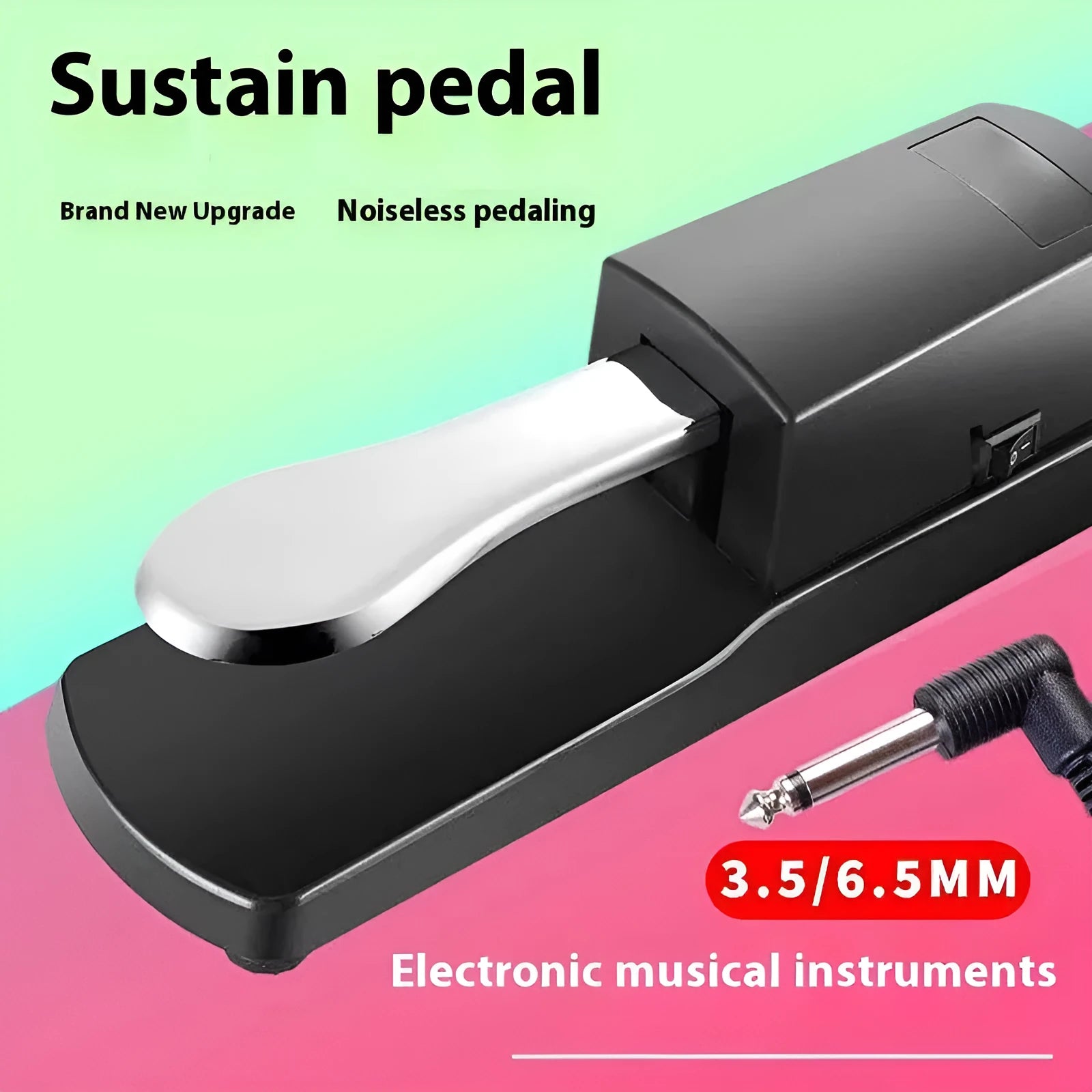 ABS plastic sustain pedal for electronic keyboard and MIDI keyboard with foot pedal design