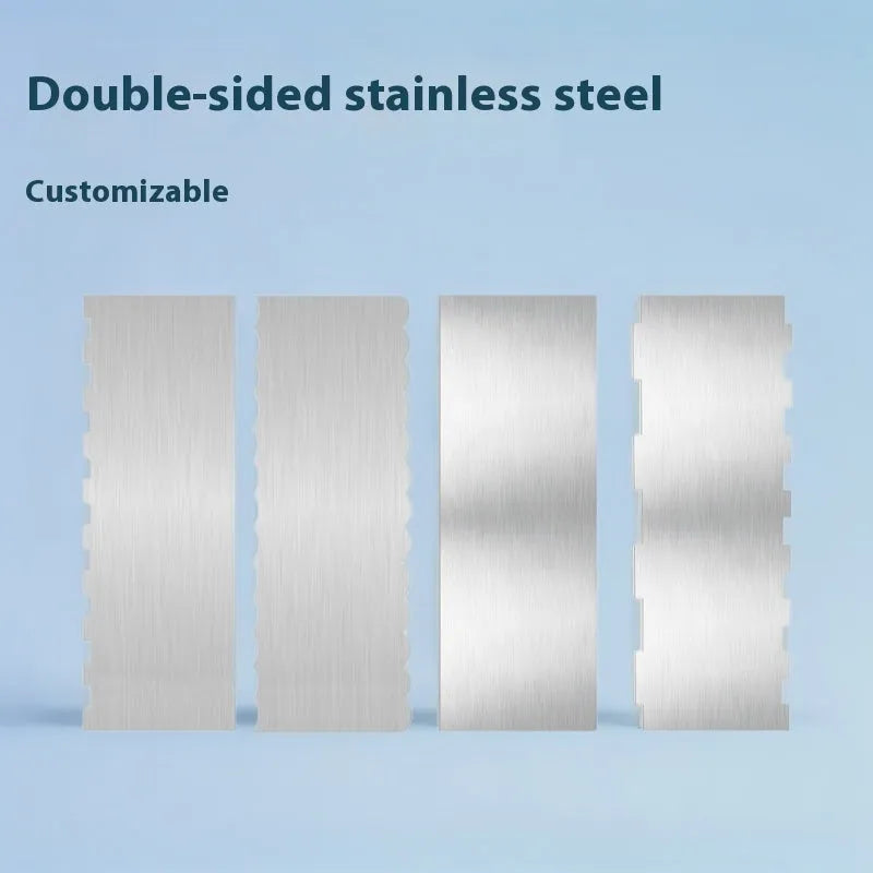 Stainless steel cream scraper cake decorating tool with polygon patterns
