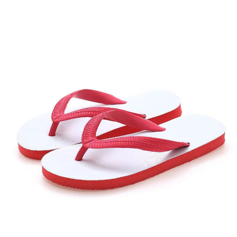 Men's rubber flip-flops in green with a fish label on the strap, showing the non-slip tread pattern on the sole.