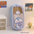 Transparent cartoon pencil case with large capacity and vertical South Korea style patterns