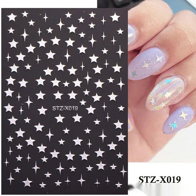 Black and silver stripe nail art stickers for French manicure designs in plastic material